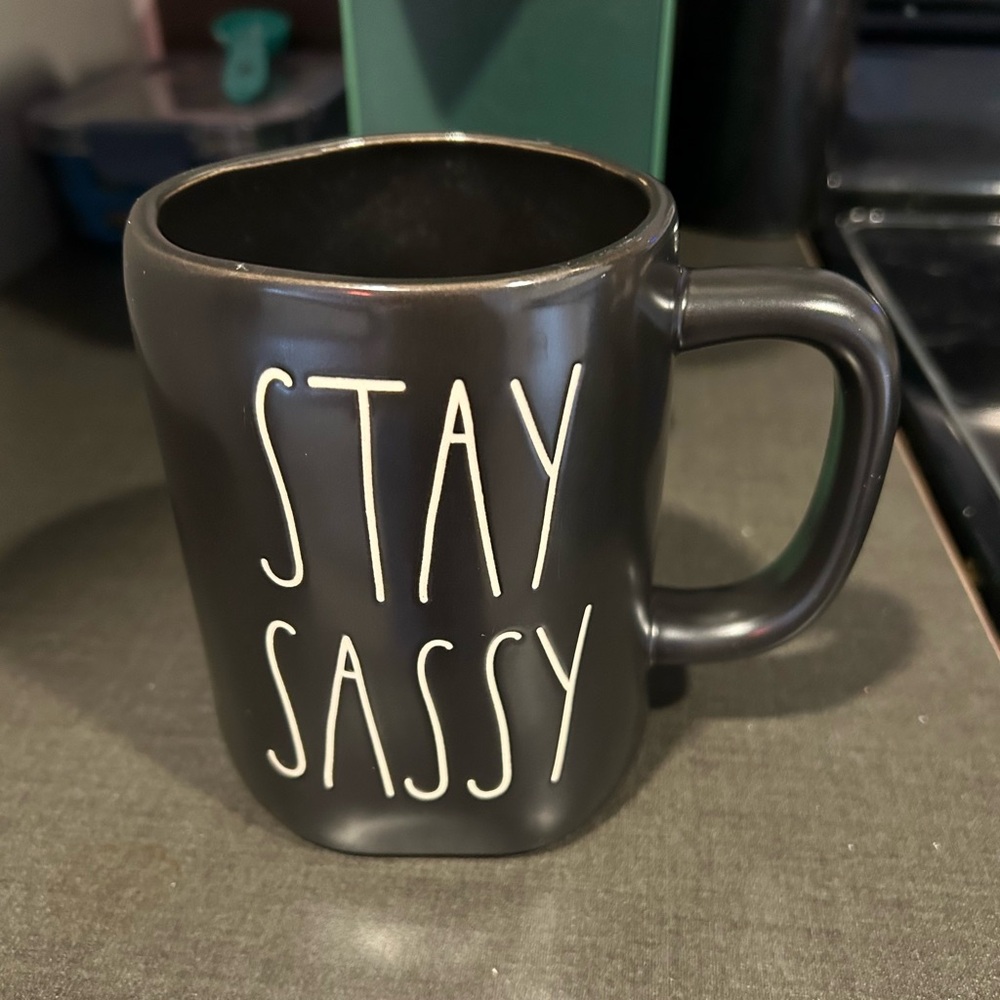 Rae Dunn Black Ceramic Mug - Stay Sassy